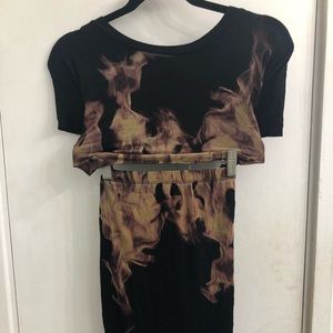 🔥 2 piece fire design top + skirt